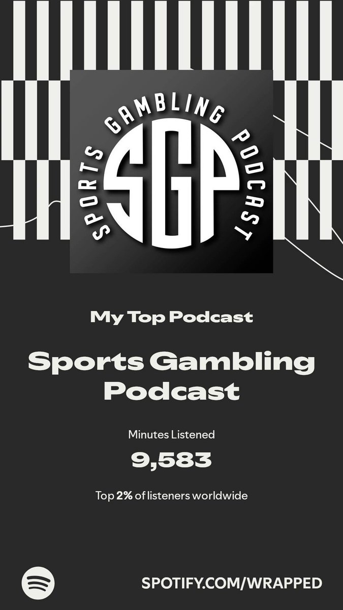 VonDuran93's tweet photo. Sports Gambling Podcast got my top spot. #SpotifyWrapped 
@GamblingPodcast @seantgreen @KramerCentric my wife is an honorary mention listener thanks to road trips https://t.co/0x5ZmB5ZEA