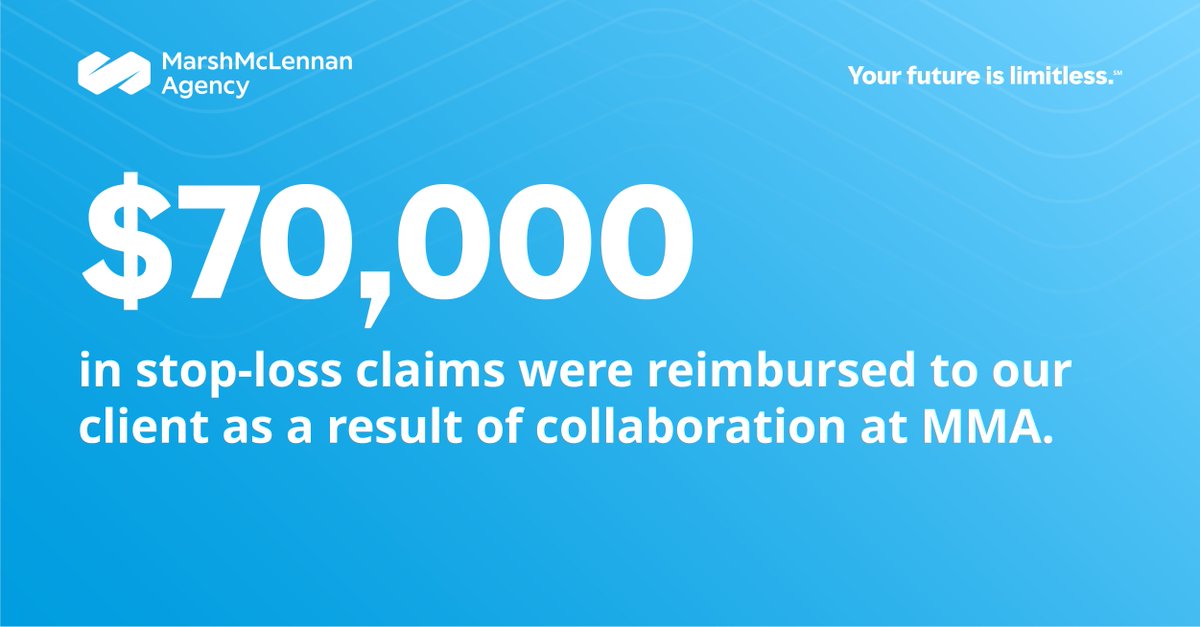 Marsh_MMA's tweet image. At MMA, our teams focus on the details so you don't have to. We helped a client in the #education industry get a $70,000 reimbursement for stop-loss claims after an oversight by the carrier. To learn more click here: bit.ly/4aseQKs. #ClaimsManagement #EmployeeBenefits