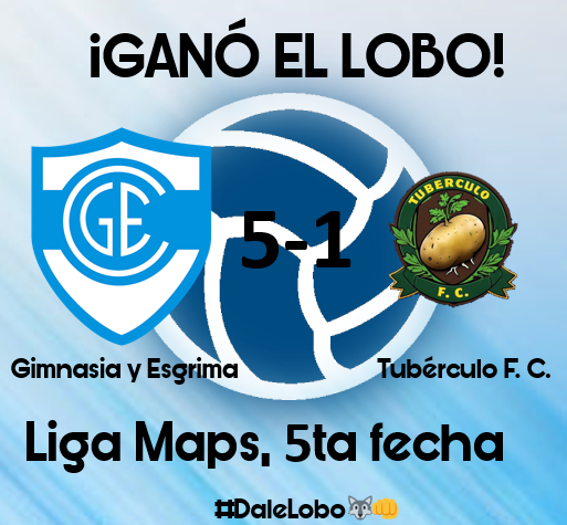 GANNOOO EL LOBOO CARAJOOO 💙💙💙💙💙

Gimnasia y Esgrima 5 - 1 Tubérculo F. C.

-En un partido importantísmo de cara a la permanencia en la Liga Maps, él Lobo y su gente sacó pecho y venció a un rival directo por goleada y -por ahora- sale de puestos de descenso

#DaleLobo🐺👊