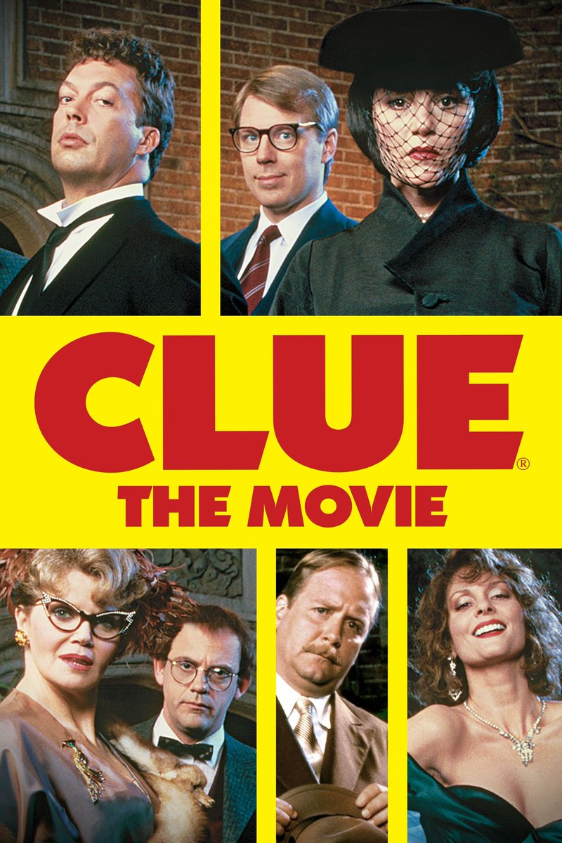 THEHORRORGOTH's tweet image. now watching for the first time: clue (1985)