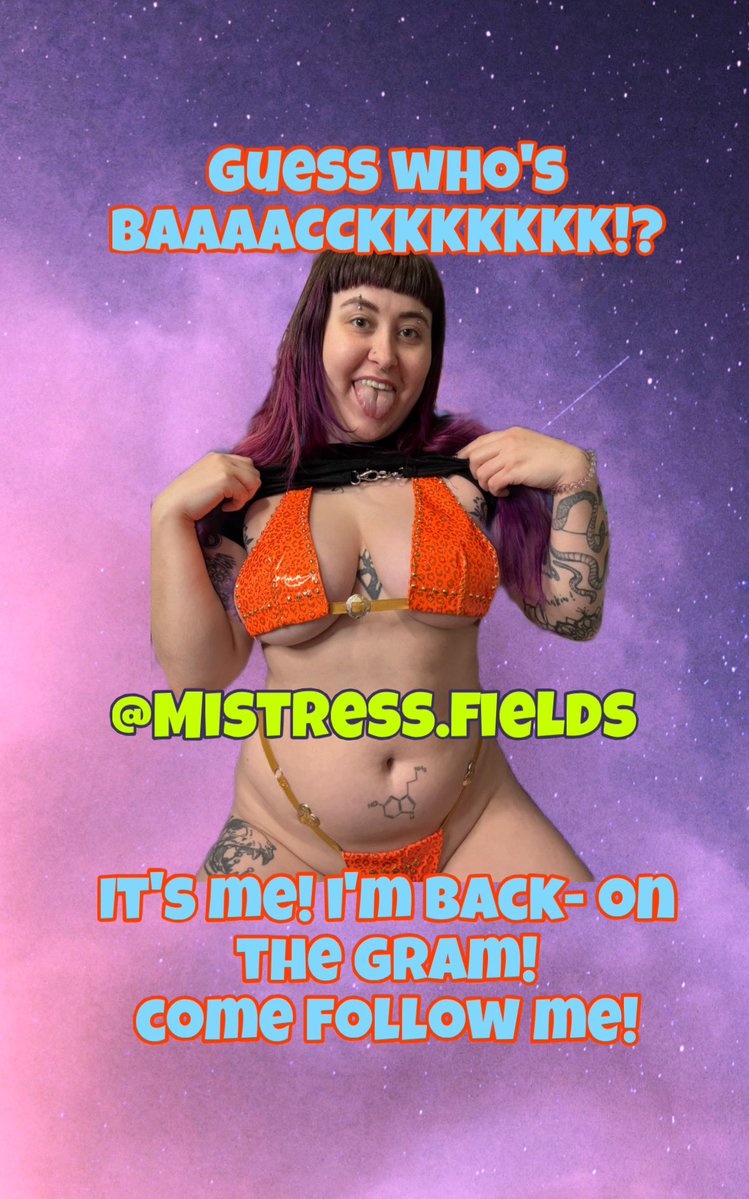 tell a friend to tell a friend! she’s bacxckkkkj!!!

tryna keep it as wholesome (not whoresome) as possible over there so you might get to see more of me as me rather than just me as the slut 😅