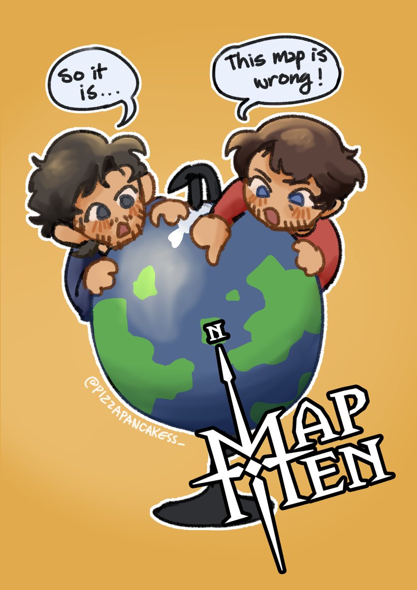 pizzapancakess_'s tweet photo. and the actual art itself... map men map men map map map men men men men men men men men men men men men men men.

it was very lovely to meet them especially since i've been a long time fan of the map men and jay's stuff this was super super cool!! https://t.co/vyHePZbEFf