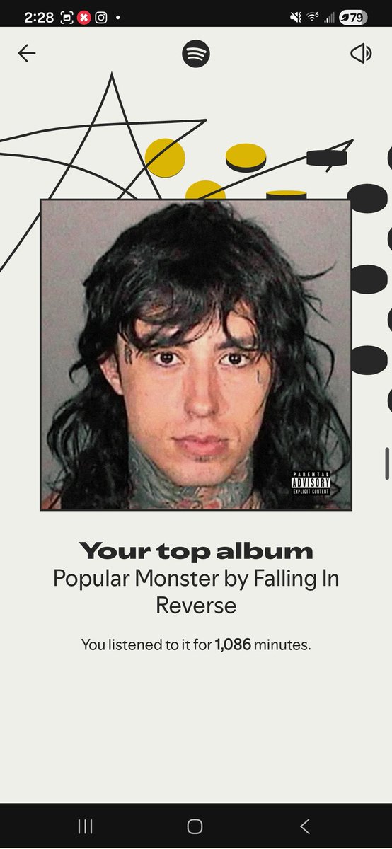 bri_lovesFIR's tweet photo. @RonnieRadke Ronnie I hope my Spotify wrapped makes u proud . It's falling in reverse themed https://t.co/agLrMeEuTm