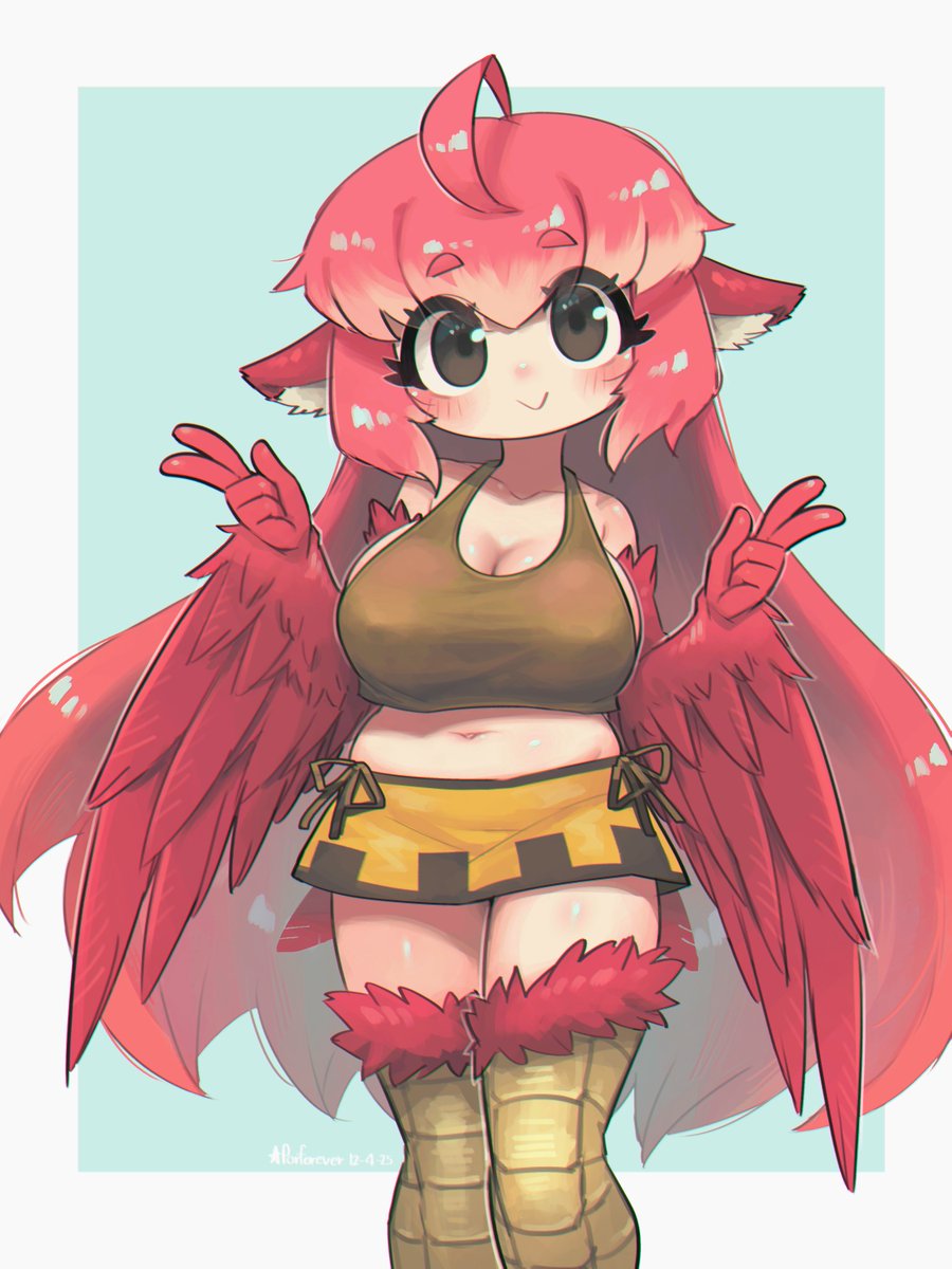 A fanart of @ tinyidiotbird 's OC, Coco ✌️🐦✌️