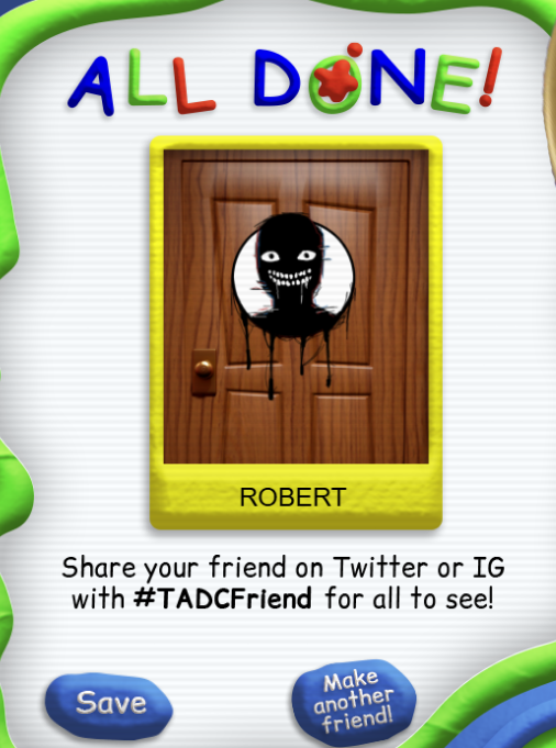 kingly_vibe's tweet photo. ok the first guy i made was too normal. heres robert #TADCFriend #Horrorart https://t.co/C1lsNTjUsJ