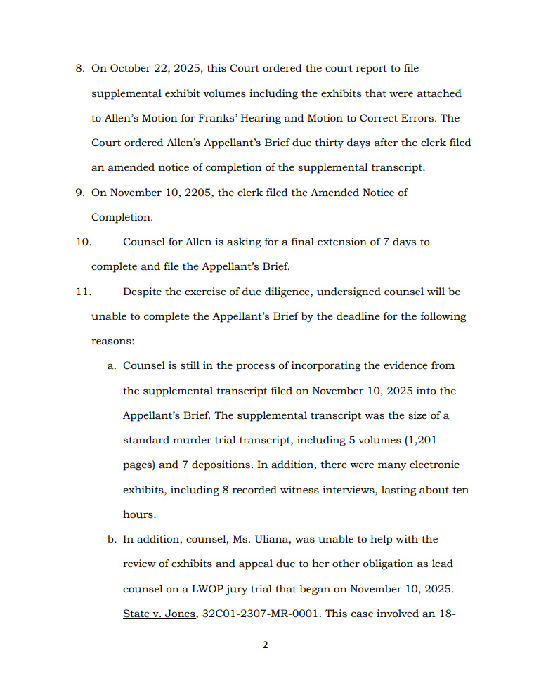 MattBlacInc's tweet image. IN THE #INDIANA COURT OF APPEALS   
#RichardAllen | #Delphi 

Appeal from the Carroll Circuit Court  v.  Cause No. 08C01-2210-MR-1     

Motion for Final Extension of Time in Which to File Appellant’s Brief

pages 4