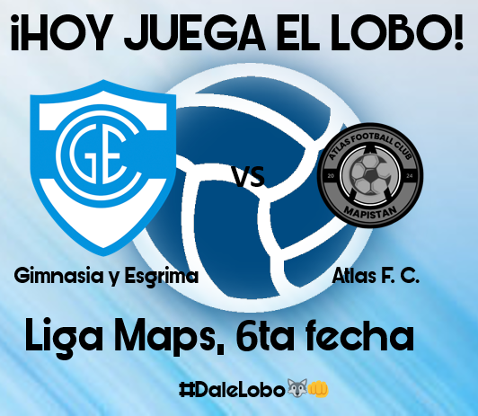 ¡HOY JUEGA EL LOBO 🐺!

📅Fecha 06, Viernes 5 de Diciembre.
Atlas F. C. 🆚 Gimnasia y Esgrima
🏟️ La Fortaleza

-Nos enfrentamos de visitante a uno de los punteros del campeonato con el objetivo de seguir sumando.

#DaleLobo🐺👊