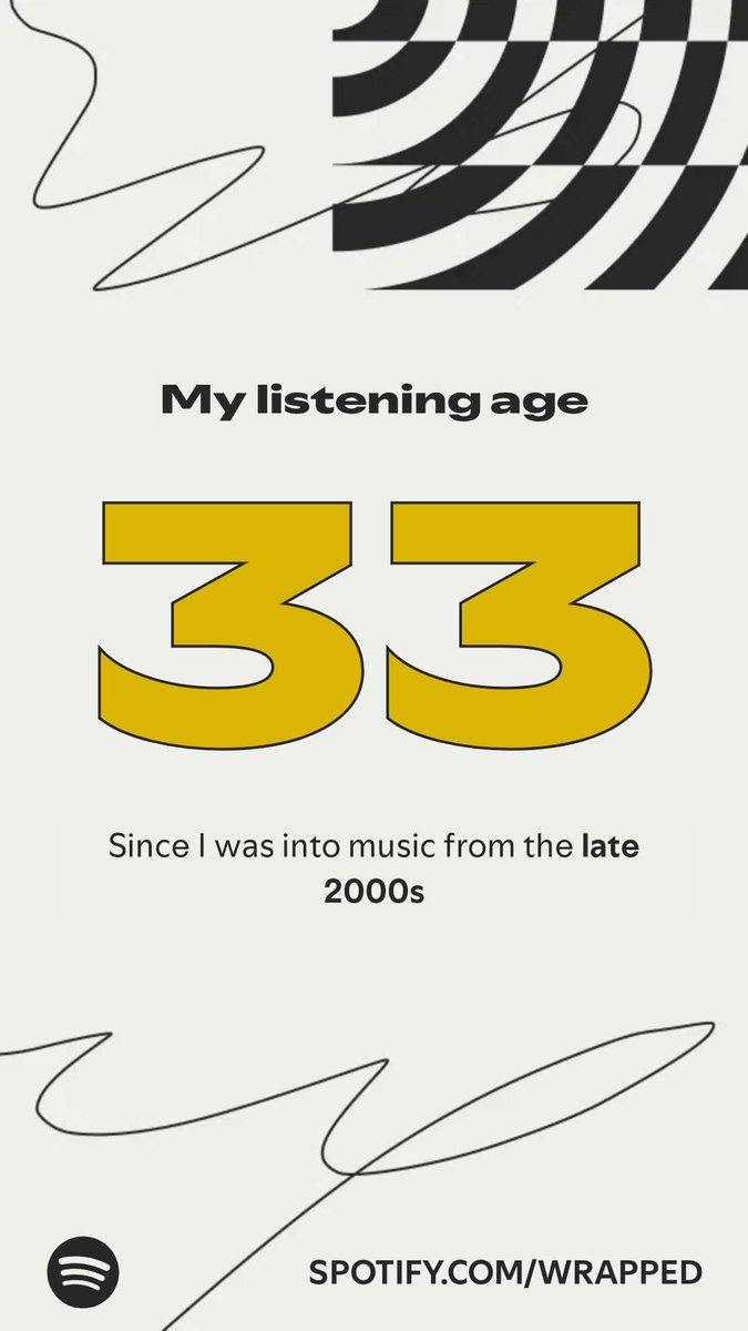 Woot 20 years younger
Here’s my listening age, from my #SpotifyWrapped. 
spotify.com/wrapped-share/…