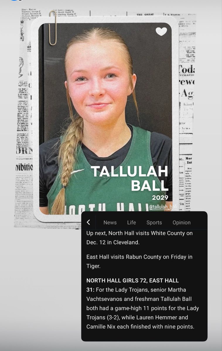 yb_Girls's tweet image. Tallulah Ball (2029) | Freshman for @LadyTHoops — already making noise.

Tallulah dropped 11 points in a dominant 72–31 win over East Hall, showcasing her poise &amp;amp; scoring ability, 

High motor. Confident shooter. Team-first competitor. A name college coaches will want to keep on…