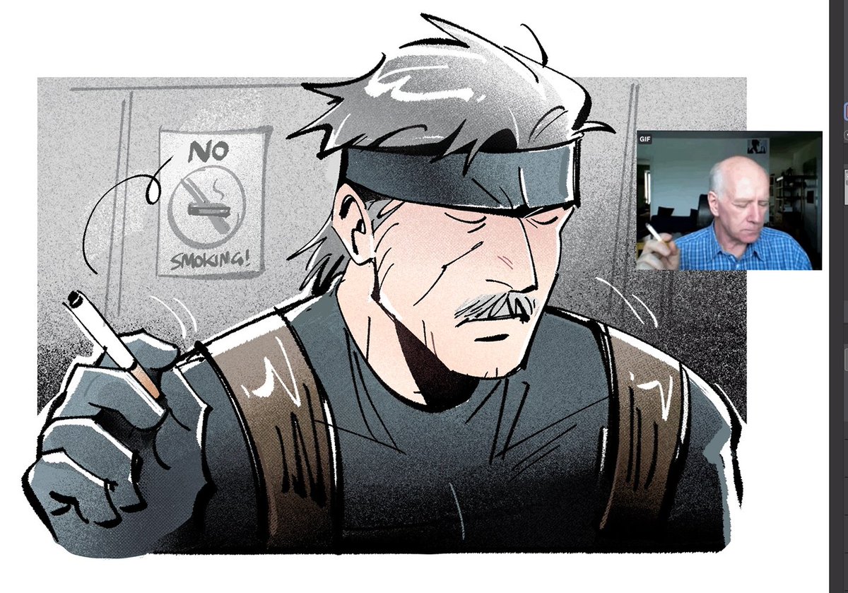 salarryman's tweet image. oomf told me to post old man smoking gif image