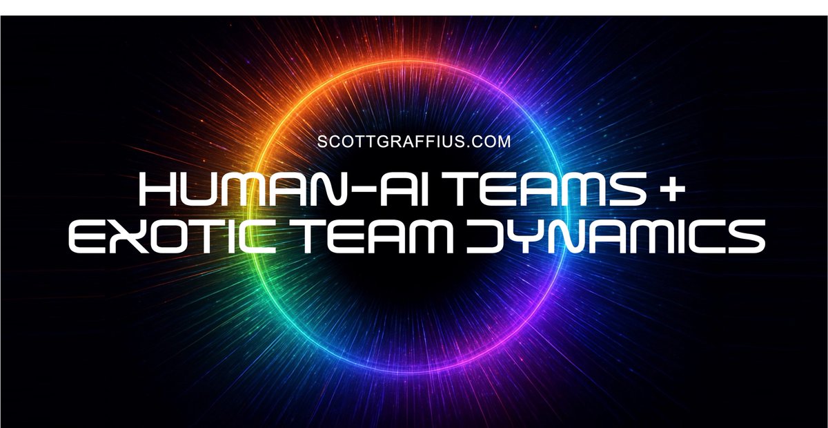 When humans and agentic, autonomous, or autopoietic AIs work as teammates, "exotic team dynamics" emerge. 

Discover what this means for the future of collaboration and teamwork: scottgraffius.com/blog/files/exo…

#AgenticAI #AutonomousAI #AutopoieticAI