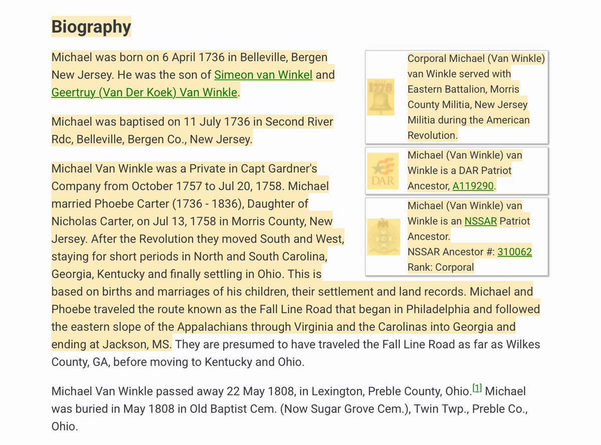 Never heard of this guy before he appeared on my timeline. Had to look him up. He hasn’t anything to debate.
This is the oldest date for any of my ancestors in America. My 9th G Grandfather, Michael Van Winkle, fought in both the French Indian War and Revolutionary War. Patriot.