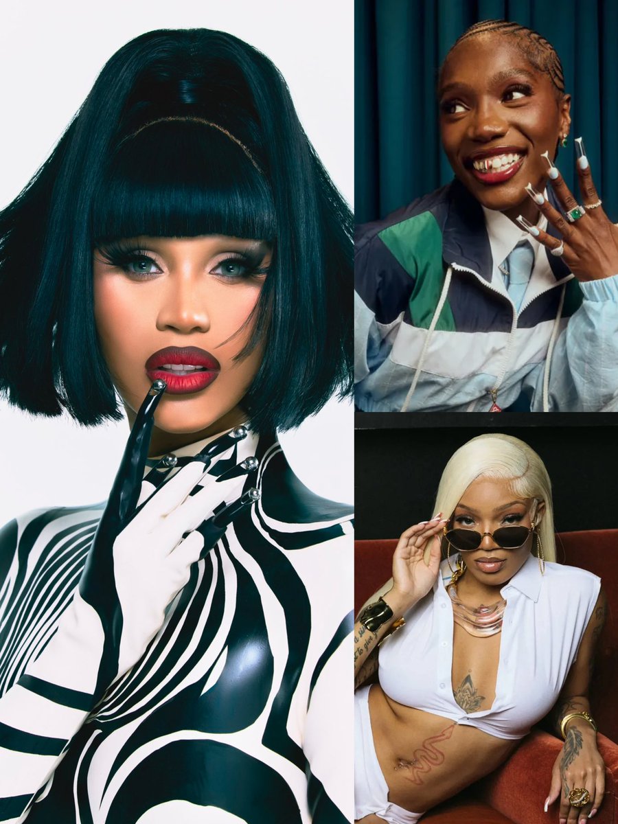 girlsinrap's tweet image. Billboard staff ranks the ‘10 Hottest Female Rappers of 2025’:

#1 Cardi B
#2 Doechii
#3 GloRilla
#4 YK Niece
#5 Bunna B
#6 Megan Thee Stallion
#7 Latto
#8 PLUTO
#9 Monaleo
#10 Ice Spice