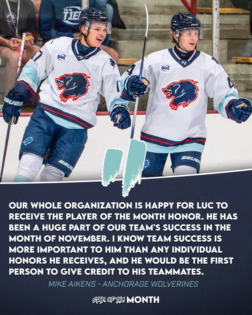 NAHLHockey's tweet photo. 𝐍𝐀𝐇𝐋 @BauerHockey 𝐅𝐨𝐫𝐰𝐚𝐫𝐝 𝐨𝐟 𝐭𝐡𝐞 𝐌𝐨𝐧𝐭𝐡

Featuring offensively lethal moves on the ice, Luc Bydal spotlights a league-leading 21 total points in November. The 20-year-old offensive production has been off the charts with the Wolverines this season. 📈

🔗: https://t.co/FAFXTkgB1S