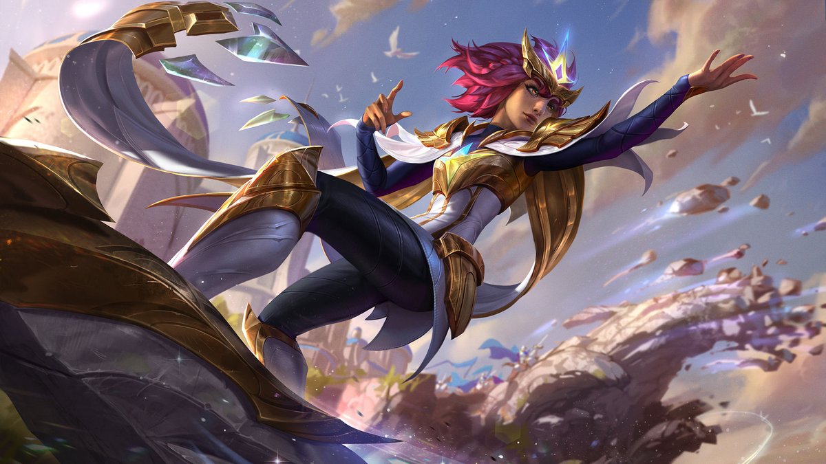 lol_es's tweet photo. Los poderosos defensores de Demacia se componen de diferentes elementos, pero todos se forjaron con esperanza. Desbloquead a Cho'Gath de petricita, Taliyah legado de Durand y Morgana dama del velo de prestigio con el nuevo pase de temporada. https://t.co/85FZB3KLnK