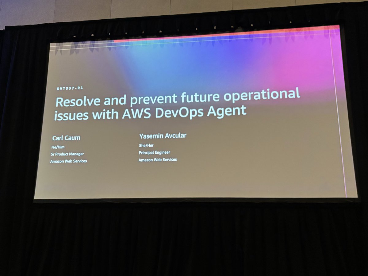 yu_Matsu_537's tweet photo. DevOps Agentのハンズオンセッション開始！
#AWSreInvent2025 https://t.co/ktESXXYKOY