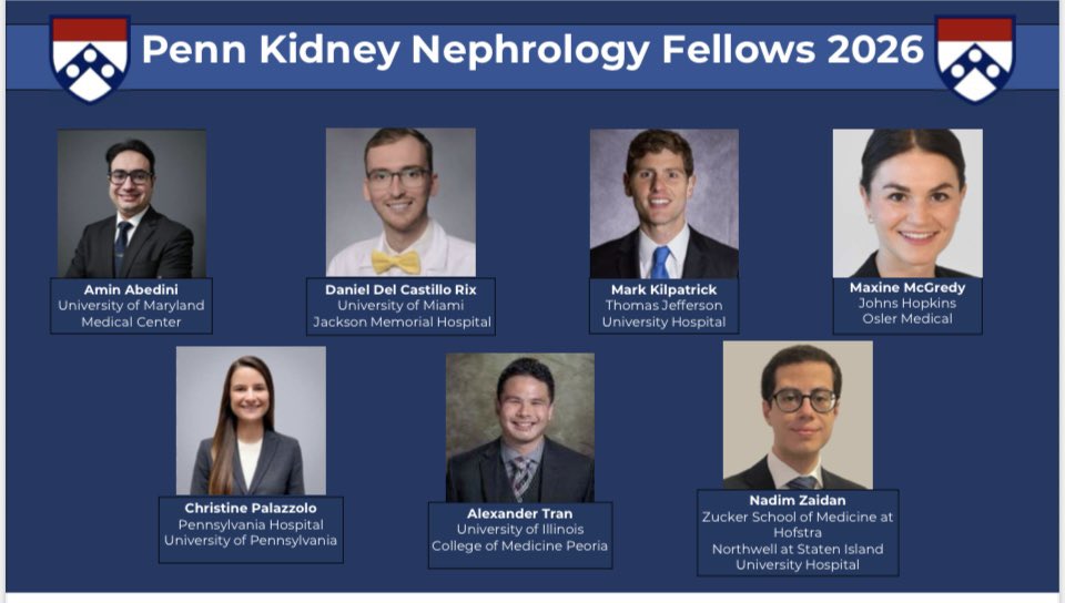 Congratulations to everyone in the fellowship match! We are thrilled to welcome these wonderful physicians to the <a href="/PennKidney/">Penn Kidney</a> family for #Nephrology #Fellowship in 2026!