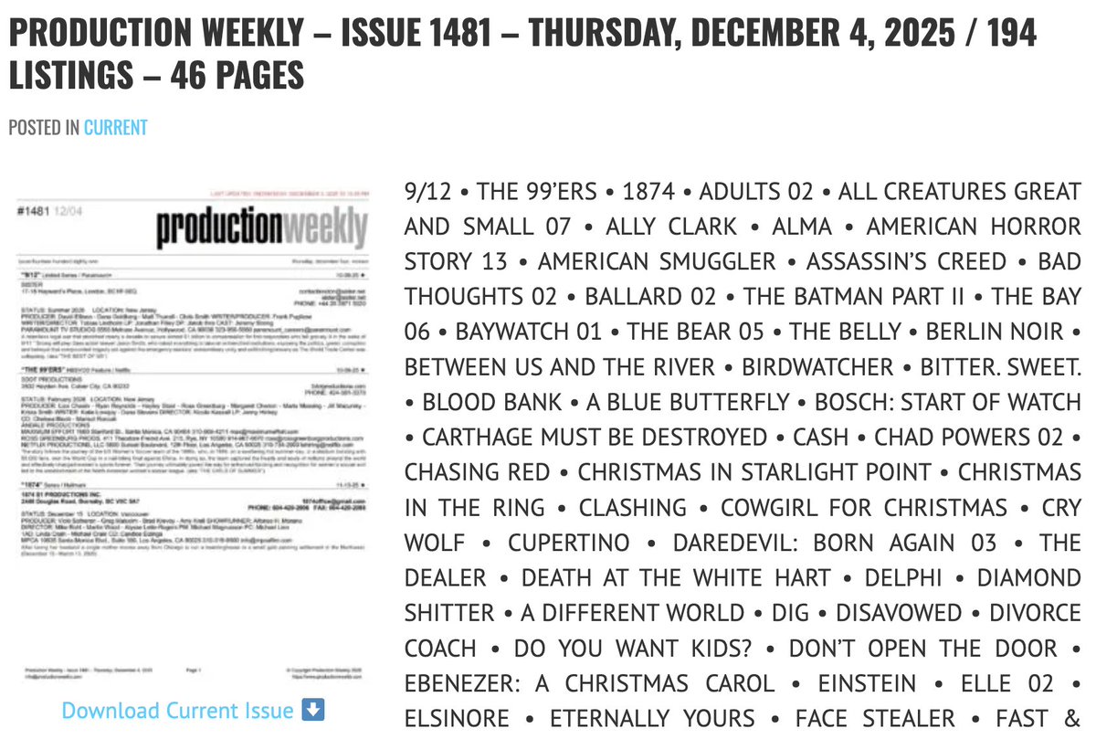 Production Weekly tweet media