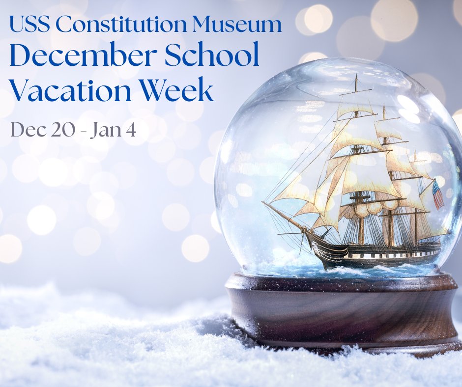 USSConstMuseum's tweet photo. It's December...which means it's time to make plans for December School Vacation Week! Family-friendly activities all week—we can’t wait to welcome you: https://t.co/Huzq9oFUMt
#USSCM #OldIronsides #BostonFamilies #SchoolVacation #FamilyFun #December #Boston #MilitaryFamilies https://t.co/gVGM7WvgKM