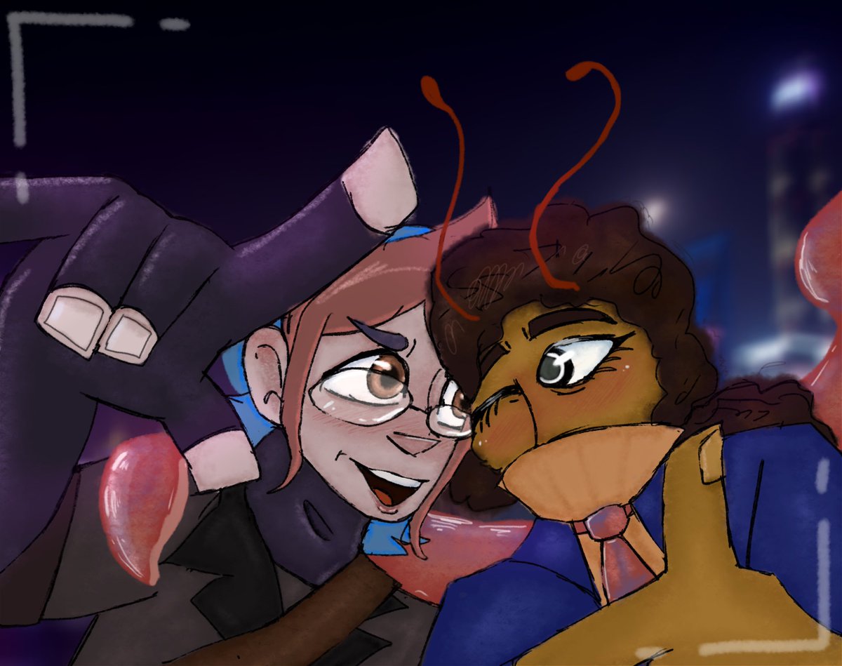 squidsinmysoda's tweet image. Me and @Pyro_maniac_IDK’s #gunsona’s comm from Karrot! We’re gonna beat the shit out of you ☺️