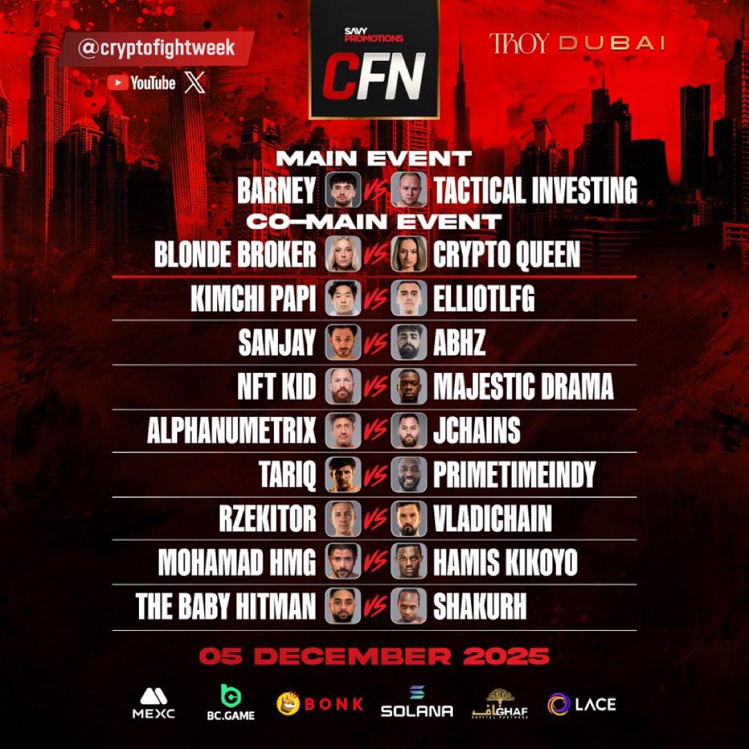 Good luck to all my <a href="/bcgame/">BC.GAME</a> fam out in Dubai that are fighting in the <a href="/CryptoFightWeek/">Crypto Fight Week</a> event!