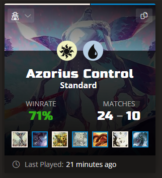 The senate has called upon me sadly (or happily, depending on your tastes).

ALL HAIL AZORIUS CONTROL