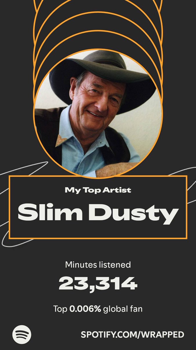 EpMotionz's tweet photo. Slim Dusty topped my year. Here’s how I listened in my #SpotifyWrapped.   https://t.co/RDKBKJAVbs https://t.co/qe6vYENFow