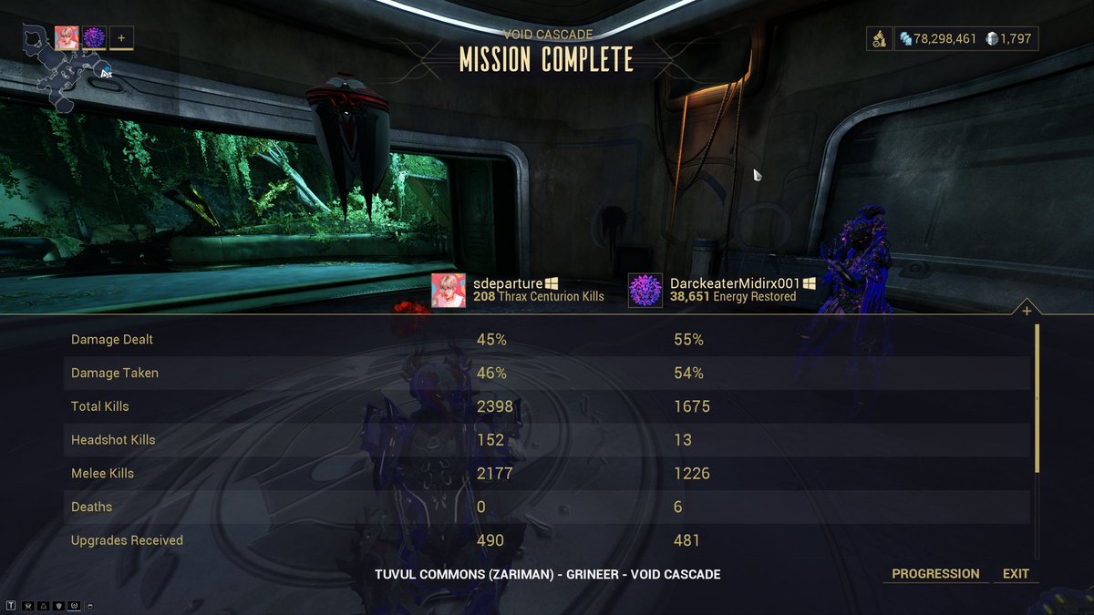 sdeparture94's tweet image. pulled off our first duo cascade last night! #voidcascade #levelcap #Warframe