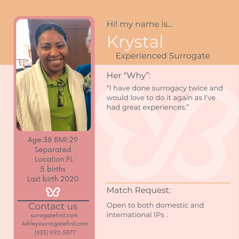 surrogatefirst's tweet photo. Say hello to Krystal, an experienced surrogate from Florida. 

Learn more about Krystal and our amazing surrogate community at https://t.co/OhFfwh13SU. 

#SurrogateFirst #SurrogacyStrong #SurrogateSpotlight #IVFcommunity #BuildingFamilies #HelpingFamilies #SurrogacyJourney https://t.co/w4ltRHDYR0