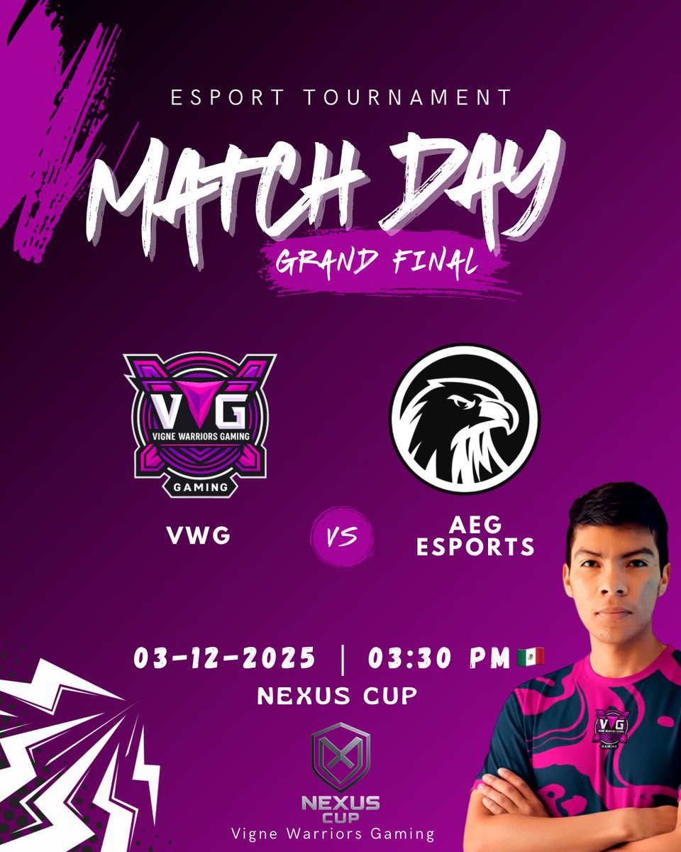 VWGLeague's tweet photo. ⚡️GRAND FINAL⚡️
🏟️@cup_nexus
🆚@AEGeSports_1
⏰03:30 PM 🇲🇽
#Final #eSports #ClashRoyale #GoodLuckGuys #WeAreVWG https://t.co/4PhjhVOqUf