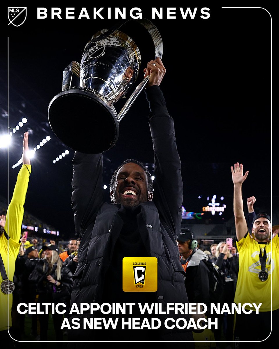 MLS's tweet image. Wilfried Nancy departs @ColumbusCrew after leading the club to 2023 MLS Cup and 2024 Leagues Cup titles.