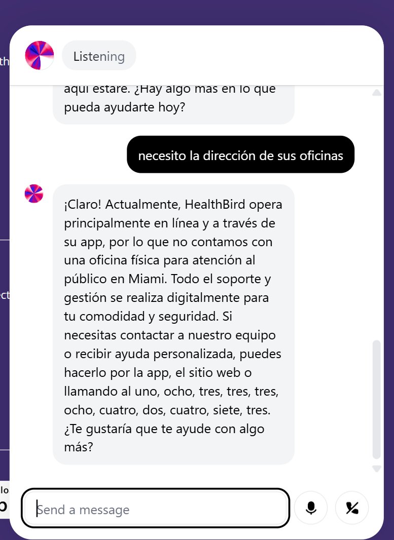 Ya no nos busquen. En el chat de la página web de la empresa estadounidense HealthBird, sale el mensaje que "opera actualmente en línea y a través de su app, por lo que no contamos con una oficina física para atención al público en Miami. Todo el soporte y gestión se realiza