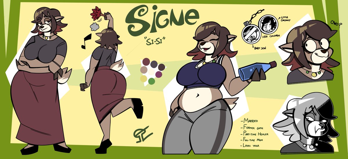 Alvh_Omega's tweet image. Deer Mom Wednesday, if you're familiar with Gwynny the @Rewdy2D's OC, here is her mother
C0mm work