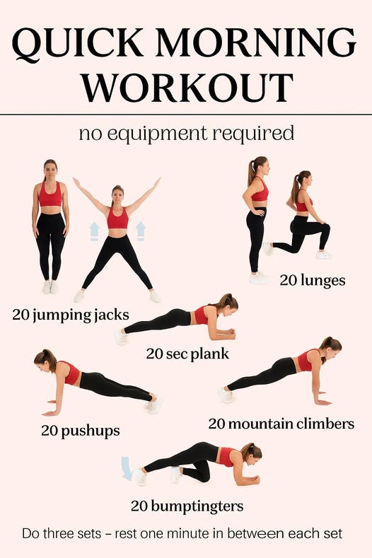 bodyhiitworkout's tweet image. Quick 10-minute morning workout — no equipment, just RESULTS 💪 Start your day strong! #morningworkout #fitfromhome #noequipment #busywomenfitness #dailyfitness