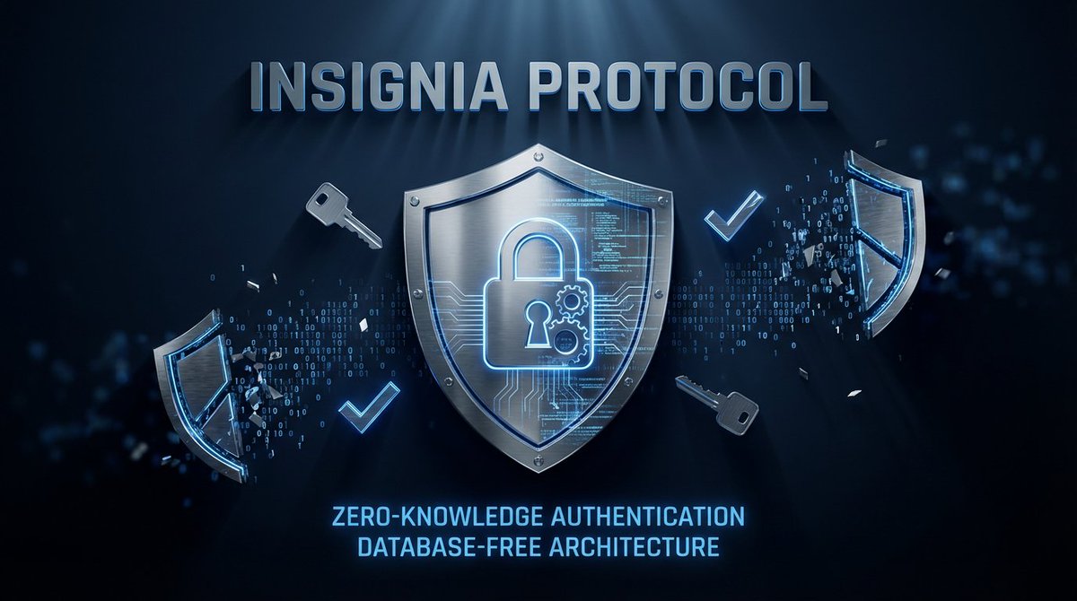 insigniaxyz's tweet image. Private authentication on Solana

The Problem:
Every login stores your credentials
Databases get hacked
Passwords leak
Identity stolen

Insignia Solution:

Verify Privately. Store Nothing.

How it works:
[01] User initiates authentication - no credentials stored, no data…