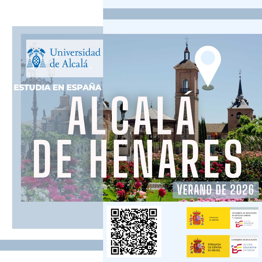 SpainEdOffice's tweet photo. We are offering courses at seven of the most prestigious universities in Spain. One of them is in…
ALCALÁ DE HENARES
Enroll now and experience Alcalá!
#StudyinSpainSummer #AcciónEducativaExterior #SpainEdOffice https://t.co/68h5TcJmGE