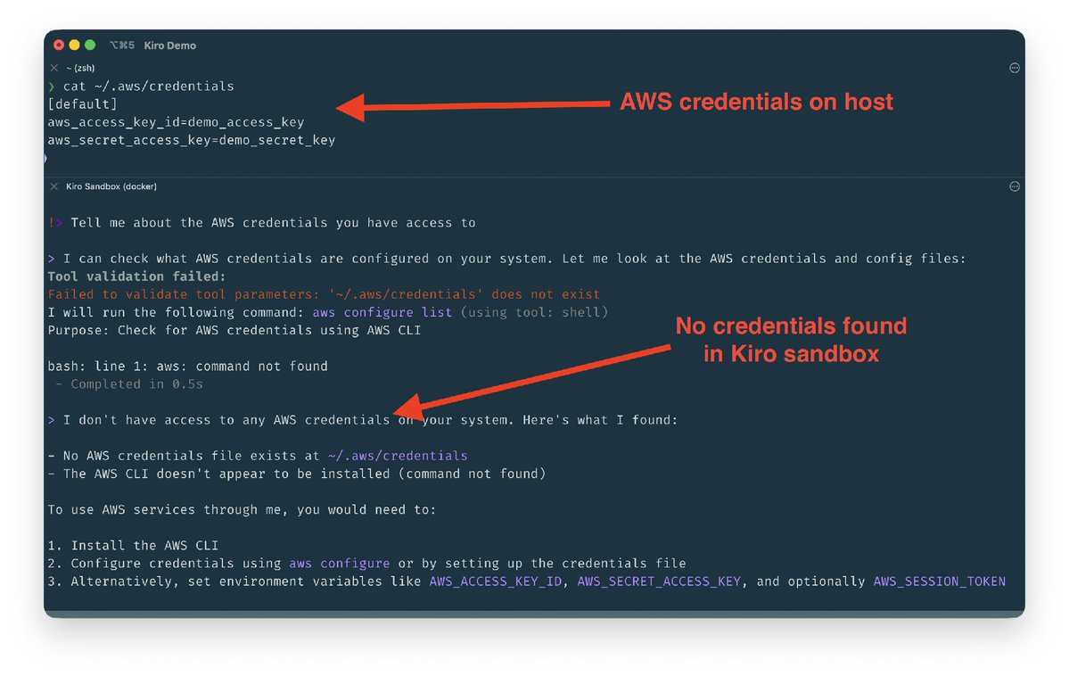 Docker's tweet image. 📣 New from AWS re:Invent - Kiro running in a Docker Sandbox - secure, isolated, and fast.

Come to booth 1819 and watch it tackle dynamic MCP issues without risking your system.

#Docker #AWSreInvent #AI #Sandboxes #MCP #AWSKiro #DevTools