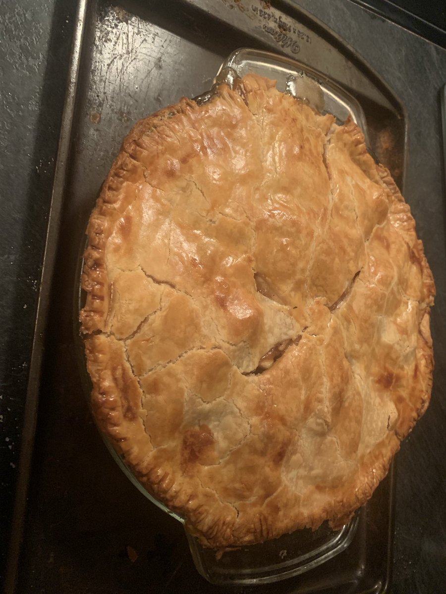 My first apple pie. Made the filling not the pastry. Not the prettiest but Looking forward to trying it.