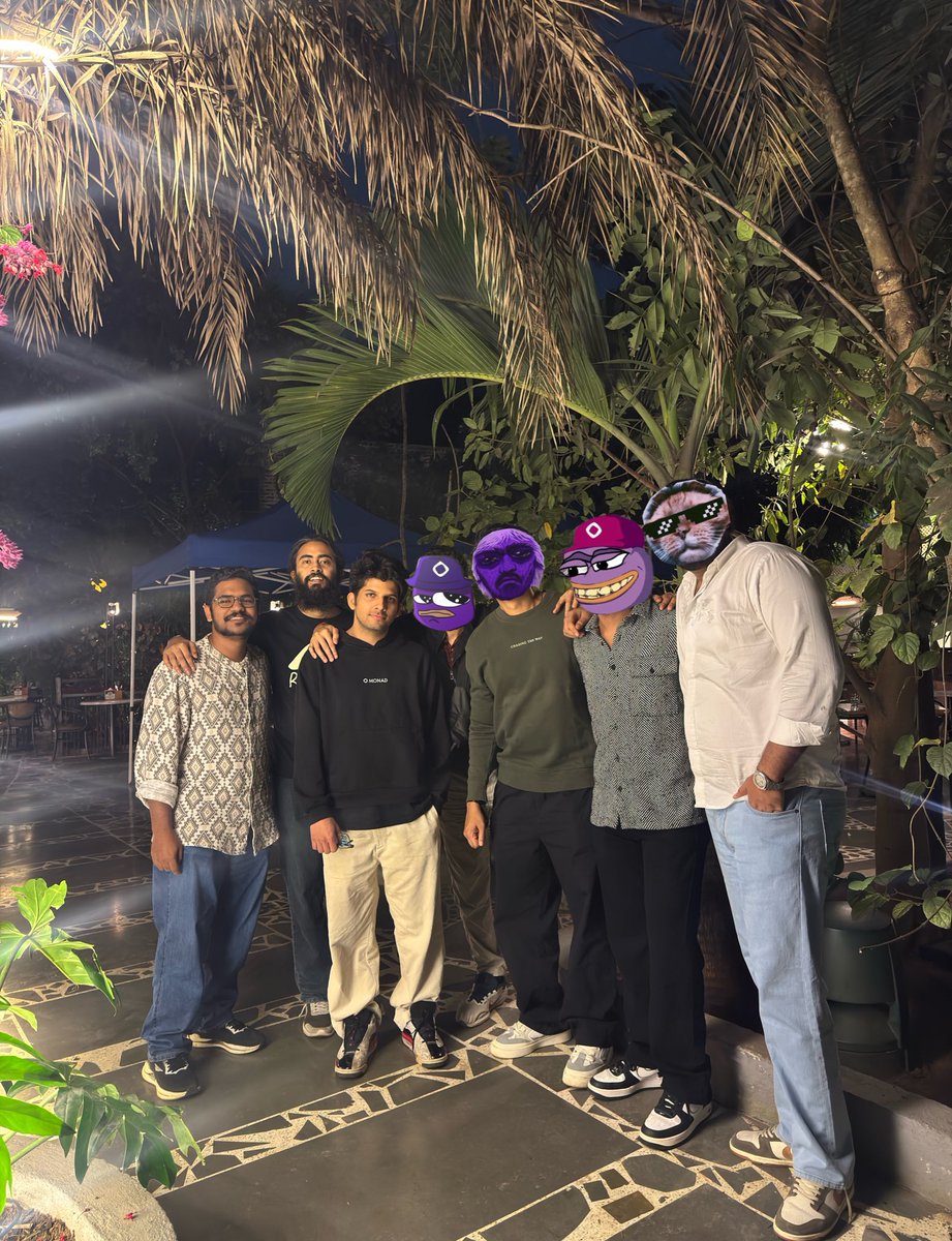 monad indian community meetup: mainnet edition 👀🔥

<a href="/buntyverse/">Kunal</a> 
<a href="/geeky_kartikey/">Kartikey 🥑(mainnet arc) 🔜 IBW: BENGALURU🇮🇳</a> 
<a href="/0xRhic/">Rhic</a> 
<a href="/cryptodurgesh/">gr⊙wthmindset ⦿</a> 
<a href="/jani_shanu/">Live2own</a> 
<a href="/AshuGoutam17/">AT.M⨀nad 💜 (mainnet arc)</a> 

grateful to connect with you guys!