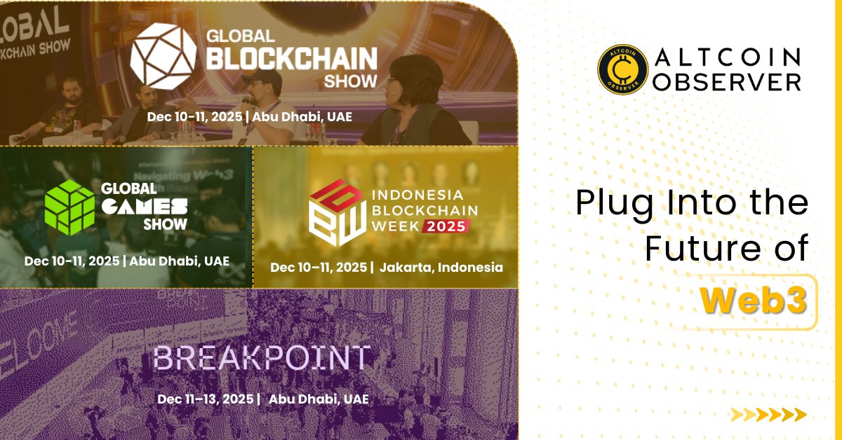 AltcoinObserve's tweet photo. 🌍✨ The Biggest #Web3 Gatherings This December! ✨🌍

From Cyprus to India, Estonia to Indonesia — and a massive lineup in Abu Dhabi — December is stacked with high-impact crypto, fintech, AI, and Web3 events.

Here’s where the global community is heading 👇 https://t.co/9OIwMiZnEL