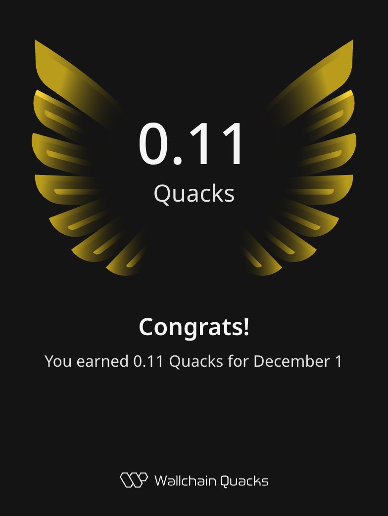 0xGraphixel's tweet image. Not big but fair enough @wallchain 
It&apos;s better than nothing
Good night quackers