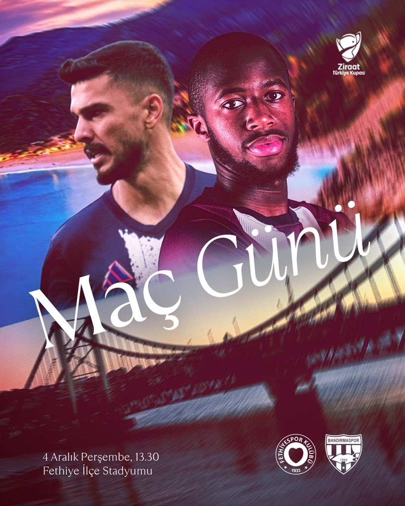 MAÇ GÜNÜ | #FETvBAN

İki dost kulüp, tek hedef: Güzel futbol. 🤜🤛

🏆 Ziraat Türkiye Kupası 4. Tur
⚽ Fethiyespor v Bandırmaspor
📆 04.12.2025
⏰ 13.30
🏟️ Fethiye İlçe Stadyumu