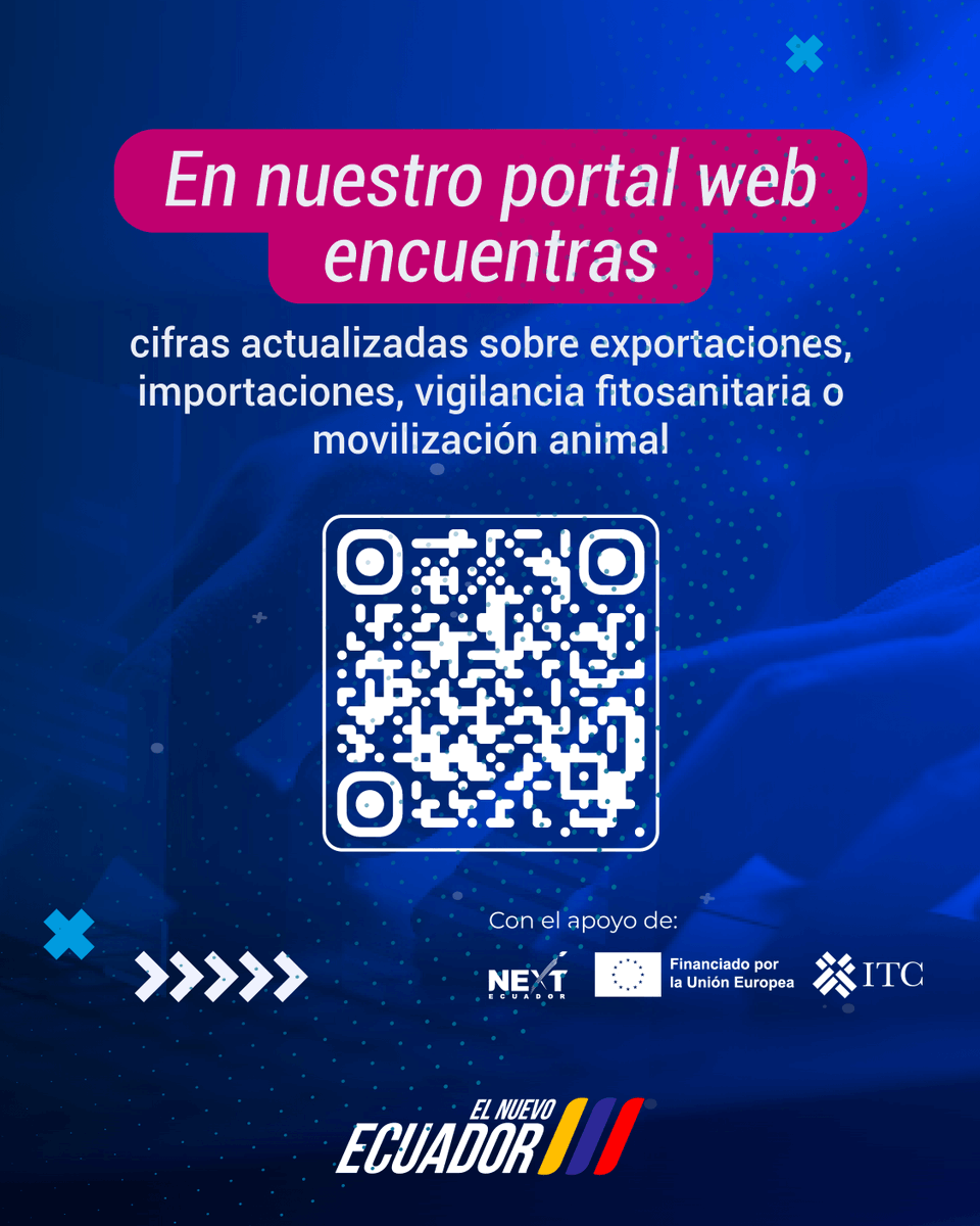 AgrocalidadEC's tweet photo. 📊 ¿Buscas datos actualizados sobre exportaciones, importaciones, control fitosanitario o el movimiento de animales?
En nuestro portal encuentras tableros dinámicos con datos claros, confiables y en tiempo real.
https://t.co/pTdBek46tK
#DatosQueTransforman https://t.co/FXoGhVFmo7