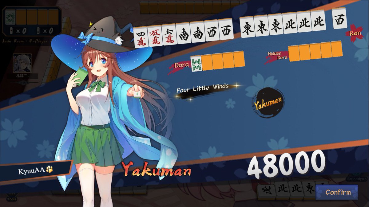 This was my 71st yakuman from last night; and it happened on stream.  

mahjongsoul.game.yo-star.com/?paipu=251203-…