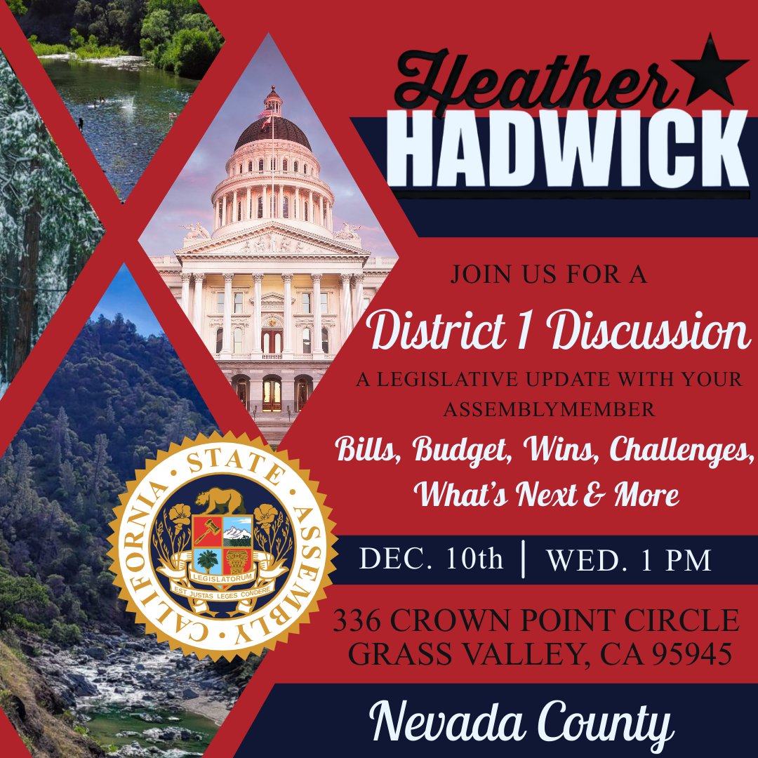 Assemblymember Heather Hadwick tweet media