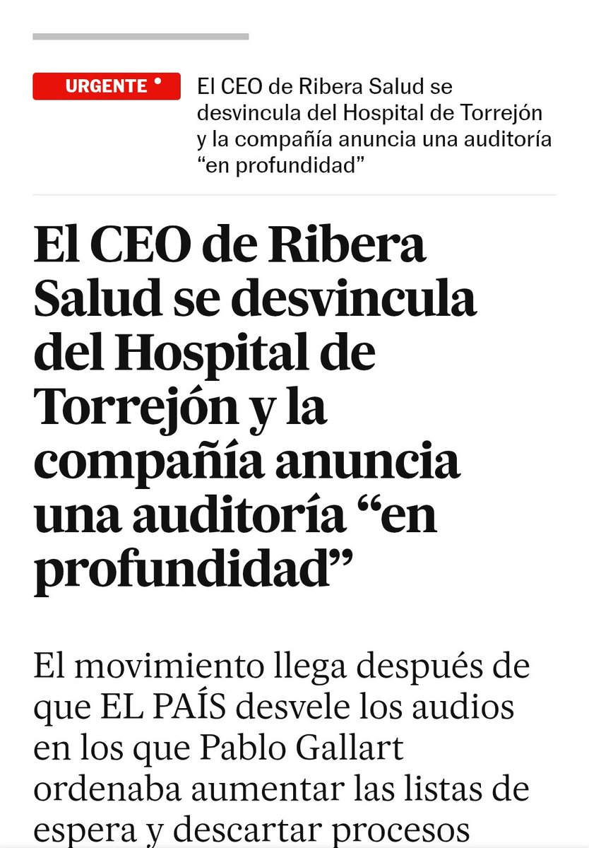 Como de gordo tiene que ser el Pastel para que la Comunidad de Madrid haga algo y no hable de ETA. Seguramente esten buscando un cortafuegos para que no se investigue a Quiron👇