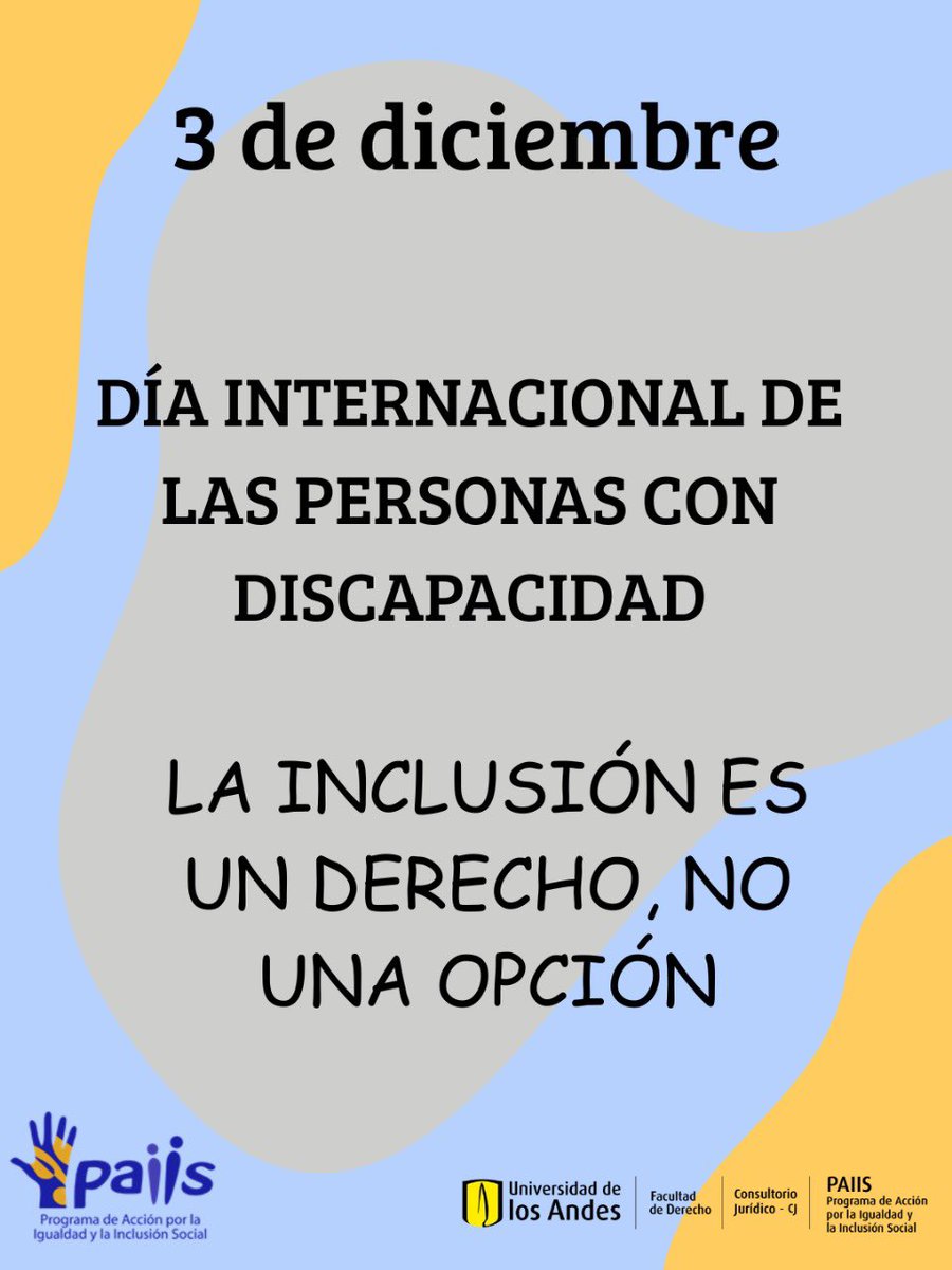 Hoy, 3 de diciembre, conmemoramos el Día Internacional de las Personas con Discapacidad
En PAIIS trabajamos para eliminar barreras y garantizar que todas las personas puedan ejercer sus derechos en igualdad de condiciones.
#NadaSobreNosotrasSinNosotras #DiscapacidadEsDerecho