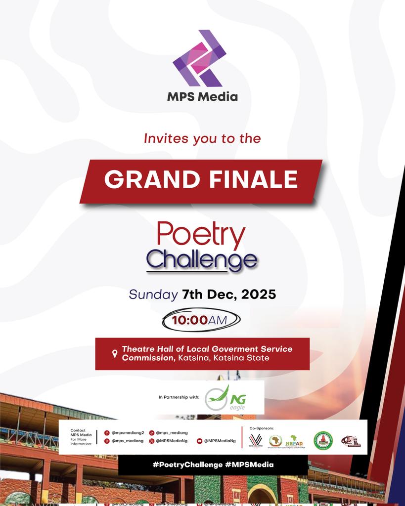 The moment we've all been waiting for… THE GRAND FINALE of the MPS Media Poetry Challenge 2025 is here!

After months of breathtaking performances, only the top 10 remain.

This Sunday, history will be made, the Poet of the Year will emerge.

Are you ready?
#MPSMedia #Poetry