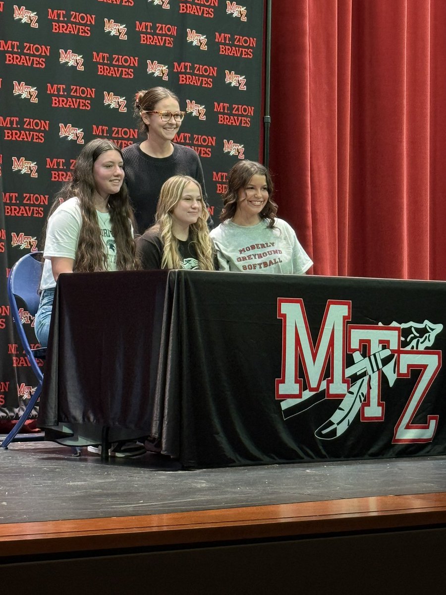 mtzionsoftball's tweet image. Three more Lady Braves sign today for their next chapter.

Rachel Besser ➡️ @MBU_Softball
@NikkiEllegood ➡️ @MACC_Softball 
@8elliegreen ➡️ @MACC_Softball 

This brings Coach @gregblakey1 total number of players on to the next level to 66!