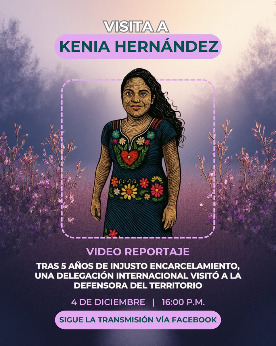 📹 Video reportaje| El 30 y 31 de octubre visitamos a la defensora Kenia Hernández Montalván en su injusta prisión. 

Te contamos lo que la delegación internacional observó.

Sigue la transmisión en nuestras redes sociales mañana 4 de diciembre 📻